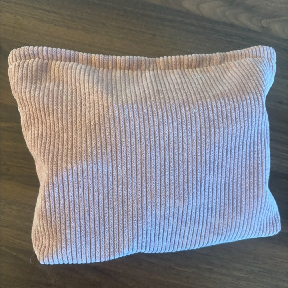 Pink Ribbed Cosmetic Pouch